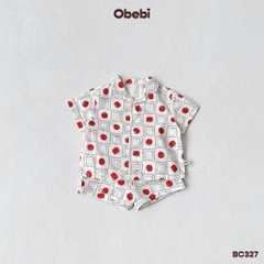 OBEBI - Bộ Pijama cộc tay OBEBI hoạ tiết đáng yêu(73-120)