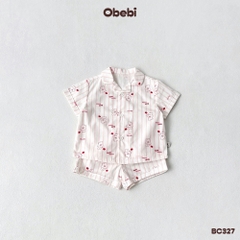 OBEBI - Bộ Pijama cộc tay OBEBI hoạ tiết đáng yêu(73-120)