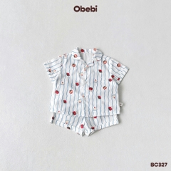 OBEBI - Bộ Pijama cộc tay OBEBI hoạ tiết đáng yêu(73-120)