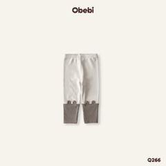 OBEBI - Quần legging tai gấu phối màu OBEBI(66-110)