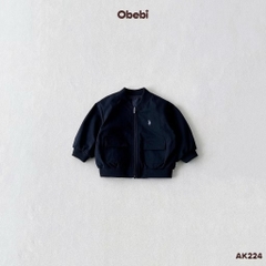 OBEBI - Áo khoác gió thêu thỏ OBEBI(73-120)