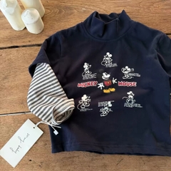 BK - Áo giữ nhiệt Mickey tay kẻ(90-140)