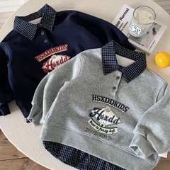 BK - Áo nỉ cổ Polo lót nỉ in hình(90-140)