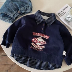 BK - Áo nỉ cổ Polo lót nỉ in hình(90-140)