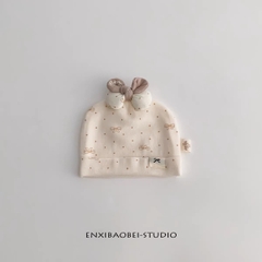 BK - Mũ cotton nơ (0-12M)