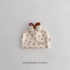 BK - Mũ cotton nơ (0-12M)