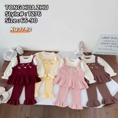 LB - Set len áo đính hoa phối quần vàng(66-90)