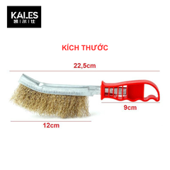 Chổi Đánh Rỉ Sắt Bàn Chải Đồng Cán Đỏ Sét Cầm Tay - 125*235mm | KALES
