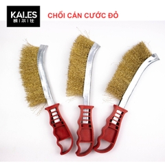 Chổi Đánh Rỉ Sắt Bàn Chải Đồng Cán Đỏ Sét Cầm Tay - 125*235mm | KALES
