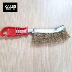 Chổi Đánh Rỉ Sắt Bàn Chải Đồng Cán Đỏ Sét Cầm Tay - 125*235mm | KALES