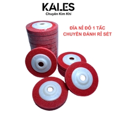 Đĩa Nỉ Đỏ Đánh Bóng 100mm | KALES Đánh chà inox gỗ nhựa