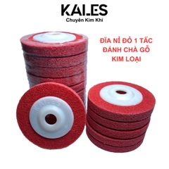 Đĩa Nỉ Đỏ Đánh Bóng 100mm | KALES Đánh chà inox gỗ nhựa