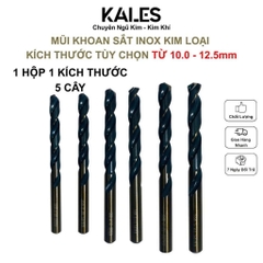 1 Hộp 5 Mũi Khoan Sắt Inox Kim Loại Kích Thước Tùy Chọn Từ 10.0 - 12.5mm | KALES
