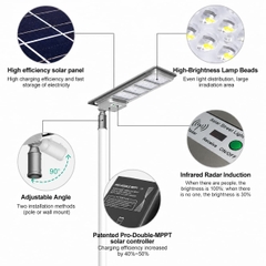 Đèn Đường Năng Lượng Mặt Trời All In One ZALAA ZL-ZF Cao Cấp Chiếu Sáng Thông Minh