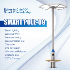 Cột Đèn Đường Thông Minh ZALAA SMART POLE-09 Tích Hợp Mạng 4G, Camera & Trạm Sạc