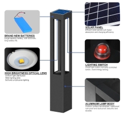 Đèn Cột Sân Vườn Năng Lượng Mặt Trời Thông Minh ZALAA ZL-LIZ-F (IP65, 5W)
