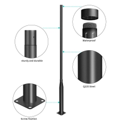 Cột Đèn Đường Mạ Kẽm Lắp Ghép Thông Minh ZL-DGPJ 2.5M - 6M Kèm Phụ Kiện Lắp Đặt Đạt Chuẩn | ZALAA Jsc