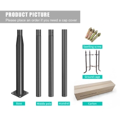 Cột Đèn Đường Mạ Kẽm Lắp Ghép Thông Minh ZL-DGPJ 2.5M - 6M Kèm Phụ Kiện Lắp Đặt Đạt Chuẩn | ZALAA Jsc