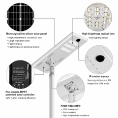 Đèn Đường Năng Lượng Mặt Trời Nguyên Khối ZALAA ZL-QBD-SE-AAS 40W–100W IP65