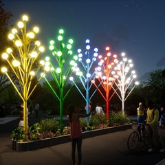 Cột Đèn LED Cây Thông 21 Quả Cầu x7W Trang Trí Cảnh Quan cao từ 5m ZALAA