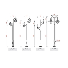 Trụ Cột Đèn Sân Vườn 2 Bóng cho cột cao từ 2m-5m ZALAA | TỔNG HỢP