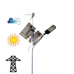 Đèn LED Năng Lượng Mặt Trời kết hợp Tuabin Gió Mắc Song Song Điện Lưới AC220V để chiếu sáng