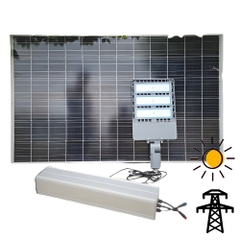 Bộ Đèn Đường Năng Lượng Mặt Trời 100W Kết Hợp // Điện Lưới AC220V ZALAA