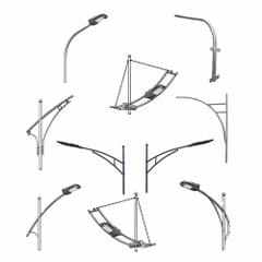 Cần Đèn Đơn / Đôi Cho Cột Đèn Cao Áp Rời Cần, Cần Đèn Gắn Tường Cao, Cần Đèn Cột Bê Tông