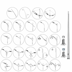 Cột Đèn Cao Áp Chiếu Sáng Đường Phố | Tổng Hợp 30+ Mẫu Cần Đèn