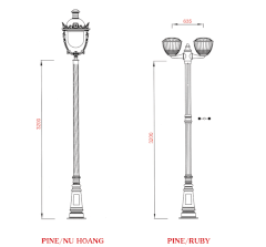 Đế Cột Pine - Chân Đế Cột Đèn Thép Gang Bền Bỉ Chịu Lực Cao