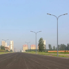 Cột Đèn Cao Áp Liền Cần Đôi cao từ 6m đến 11m chiếu sáng đường phố