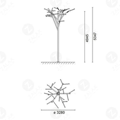 Cột Đèn Cây Cành Ống LED 3-8W/Cành thiết kế đẹp lạ trang trí Khuôn Viên Sân Vườn