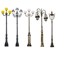 Cột Đèn Gang Đúc kiểu dáng cổ điển sử dụng trang trí Công Viên, Sân Vườn, Khu Biệt Thự