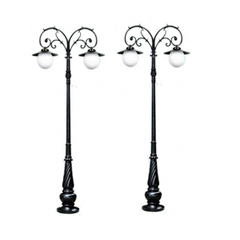 Cột Đèn Sân Vườn 2 Tay Quả Cầu D200, D300, D400 cho Trụ cao từ 2m-5m ZALAA