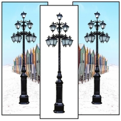 Cột Trang Trí Sân Vườn Chùa Cao 3-6m Gồm 10 Tay Đèn Mai Chiếu Thủy ZALAA