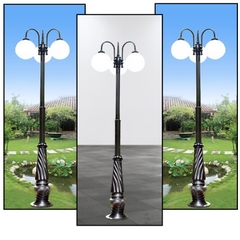Cột Đèn Sân Vườn 3 Tay Quả Cầu D200, D300, D400 cho Trụ cao từ 2m-5m ZALAA