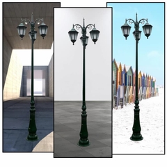 Cột Đèn Sân Vườn 3 Tay Đèn Mai Chiếu Thủy Cổ Điển cho Trụ cao từ 2m-5m ZALAA