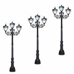 Cột Đèn Sân Vườn 4 Bóng chiếu sáng và trang trí cảnh quan cao từ 2m-5m ZALAA