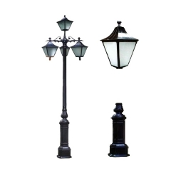 Cột Đèn Sân Vườn 4 Bóng Đèn Mai Chiếu Thủy Cổ Điển cho Trụ cao từ 2m-5m ZALAA