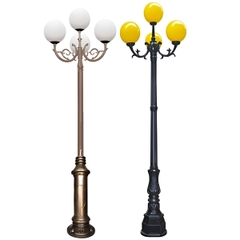 Cột Đèn Sân Vườn 4 Tay Quả Cầu D200, D300, D400 cho Trụ cao từ 2m-5m ZALAA