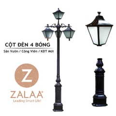 Trụ Cột Đèn Sân Vườn 4 Bóng Cao từ 2m-5m ZALAA | TỔNG HỢP