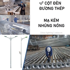 Cột Thép Mạ Kẽm Nhúng Nóng cho Cột Đèn Cao Áp từ 6-12m Tròn Côn / Bát Giác