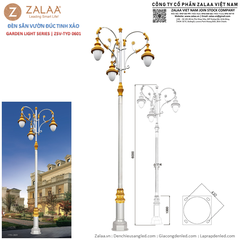 Cột 3 Đèn Sân Vườn Tân Cổ Điển Đúc Tinh Xảo ZSV_TYD-0601 ZALAA OEM Chiếu Sáng Dự Án