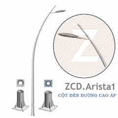Cột Đèn Cao Áp Arista Cần Đơn 1 Bóng ZCD.Arista1 ZALAA | Chiếu Sáng Đường Phố