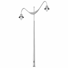 Cột Đèn Cao Áp Chiếu Sáng Đường Phố | Cần Đèn Đôi ZCD.CK15