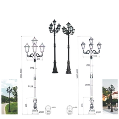 Cột Đèn LED Sân Vườn Tân Cổ Điển 5 Bóng Phong Cách Châu Âu | ZSV-GLP EU005