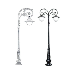 Cột Đèn Trang Trí Sân Vườn Mai Chiếu Thủy Tay 1, 2, 3 Bóng - Mã sản phẩm ZCSV-Vin Zalaa