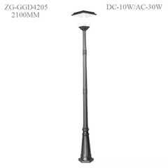 Cột Đèn Năng Lượng Mặt Trời ZG-GGD4205-10W ZALAA cao từ 1m-2m6 chiếu sáng cảnh quan ngoài trời