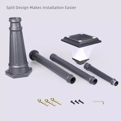 Cột Đèn Năng Lượng Mặt Trời ZG-GGD4205-10W ZALAA cao từ 1m-2m6 chiếu sáng cảnh quan ngoài trời