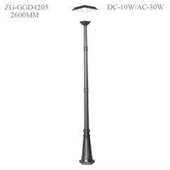 Cột Đèn Năng Lượng Mặt Trời ZG-GGD4205-10W ZALAA cao từ 1m-2m6 chiếu sáng cảnh quan ngoài trời